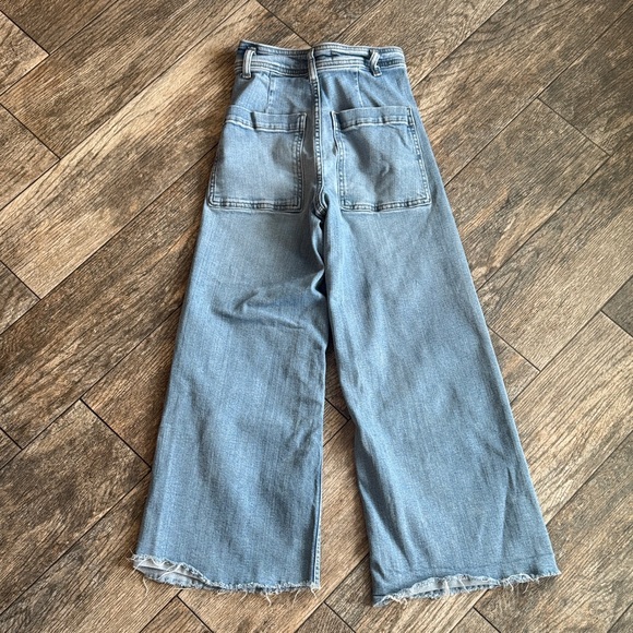 Zara Light Blue Flare & Wide Leg Jeans - Picture 8 of 9